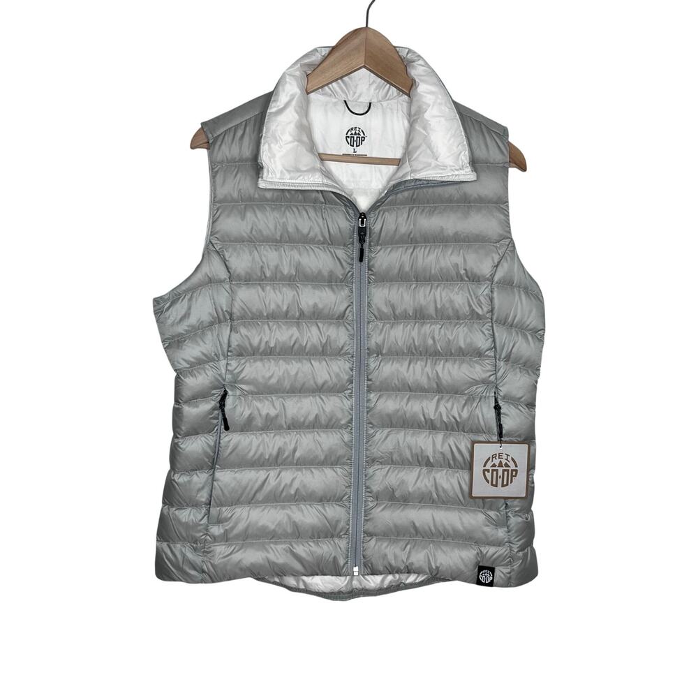NWT REI Co-op 650 Down Vest Seattle Mist Gray Women’s Large